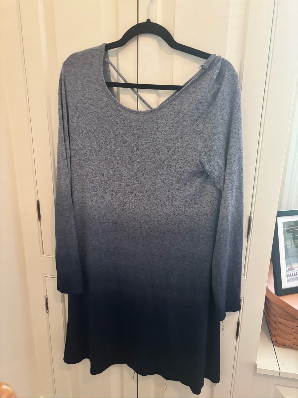 Alya Ombre Grey to Black Long Sleeve Dress